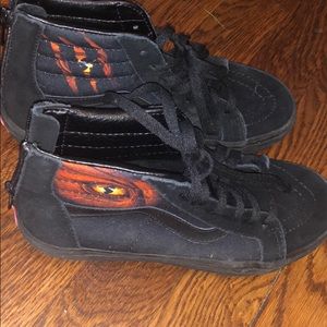 Dragon eye high top back zip vans- gently used